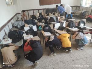 اجرای مانور زلزله در مدرسه لَک لر ملکان