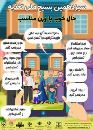 معاونت بهداشت وزارت بهداشت روز شمار و شعار سیزدهمین بسیج ملی تغذیه را اعلام کرد.